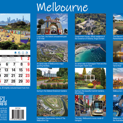 Melbourne - 2027 Rectangle Wall Calendar 16 Months Planner Cityscapes Landmarks image 2