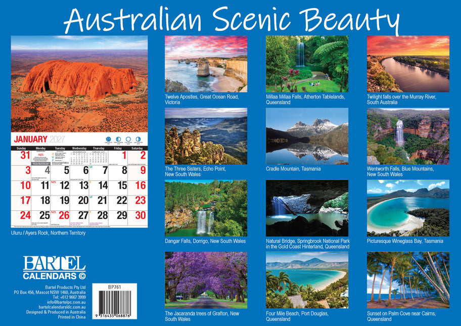 Australian Scenic Beauty 2027 Rectangle Wall Calendar 16 Month Travel Landscapes image 2