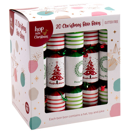 20x 22cm Large Christmas Bon Bons Xmas Foil Luxury Premium Crackers Gift Fun Toy
