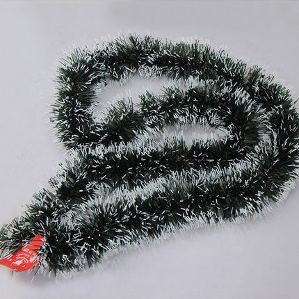 5x 2.5M Christmas Snow Tips Dark Green Tinsel Garland Snowflakes Decor Ornaments - Zmart Australia