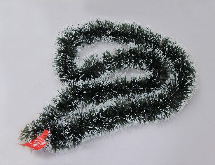 5x 2.5M Christmas Snow Tips Dark Green Tinsel Garland Snowflakes Decor Ornaments - Zmart Australia