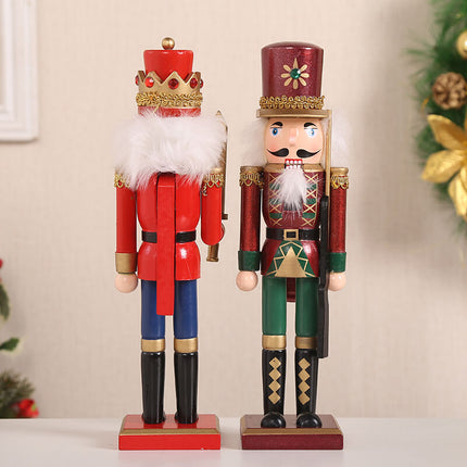 30cm 12" Christmas Wooden Nutcracker Soldier Puppet Guard Statue Xmas Ornament - Zmart Australia