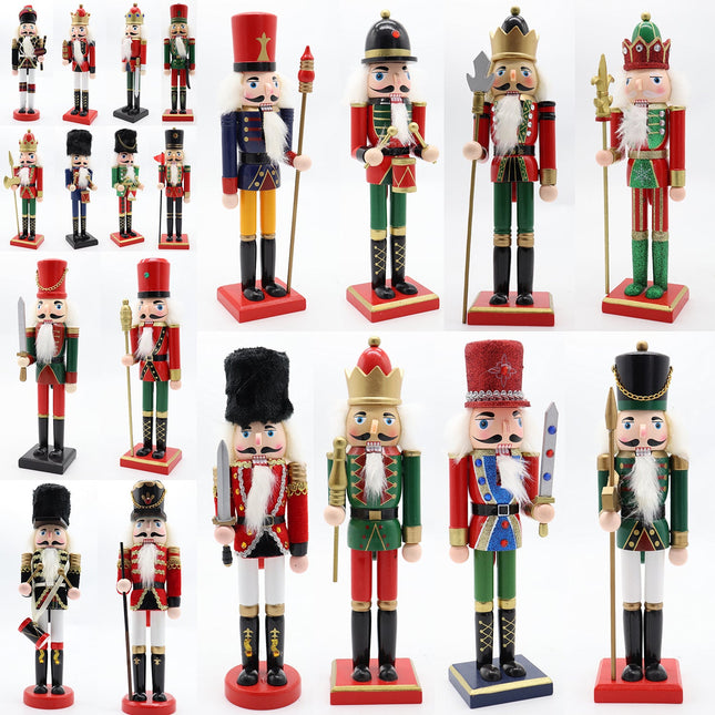 30cm 12" Christmas Wooden Nutcracker Soldier Puppet Guard Statue Xmas Ornament - Zmart Australia