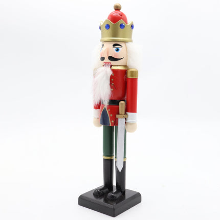 30cm 12" Christmas Wooden Nutcracker Soldier Puppet Guard Statue Xmas Ornament - Zmart Australia