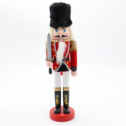 30cm 12" Christmas Wooden Nutcracker Soldier Puppet Guard Statue Xmas Ornament - Zmart Australia