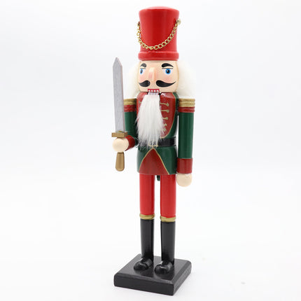 30cm 12" Christmas Wooden Nutcracker Soldier Puppet Guard Statue Xmas Ornament - Zmart Australia