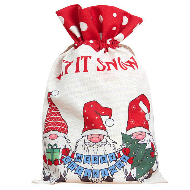 30x50cm Christmas Sack Canvas Hessian Candy Bags Xmas Santa Stocking Kids Gift - Zmart Australia