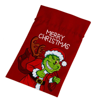 30x50cm Christmas Sack Canvas Hessian Candy Bags Xmas Santa Stocking Kids Gift - Zmart Australia