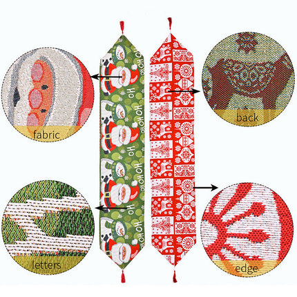 35x180cm Christmas Felt Table Runner Cloth Mat Xmas Desk Cover Home Party Decor - Zmart Australia