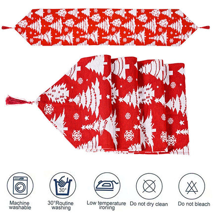 35x180cm Christmas Felt Table Runner Cloth Mat Xmas Desk Cover Home Party Decor - Zmart Australia