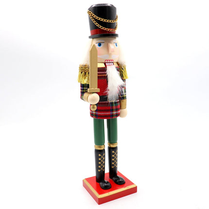 38cm 15" Christmas Wooden Nutcracker Soldier Puppet Guard Statue Xmas Ornament - Zmart Australia