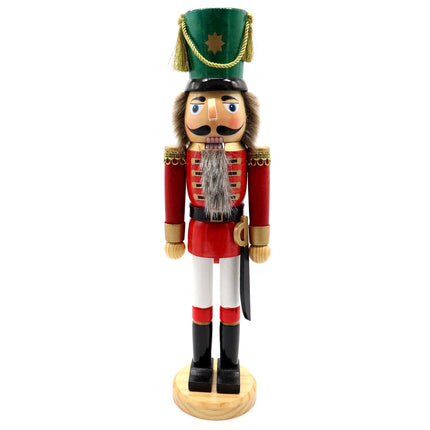 38cm 15" Christmas Wooden Nutcracker Soldier Puppet Guard Statue Xmas Ornament - Zmart Australia