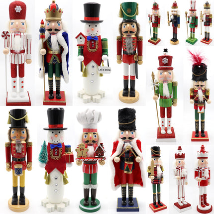 38cm 15" Christmas Wooden Nutcracker Soldier Puppet Guard Statue Xmas Ornament - Zmart Australia