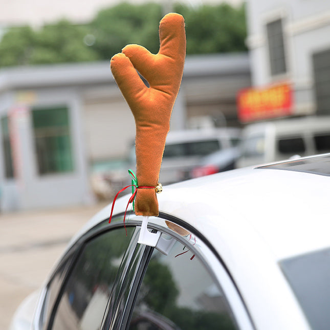 3PCS Christmas Khaki Car Reindeer Antlers Nose Truck Xmas Costume Ornament D???cor