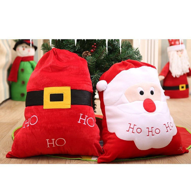 New Christmas Xmas Canvas Hessian Felt Santa Sack Candy Gifts Stocking Bag Kids - Zmart Australia