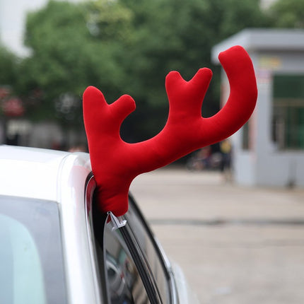 3PCS Premium Christmas Car Truck Costume Reindeer Antlers Red Nose Xmas Decor - Zmart Australia