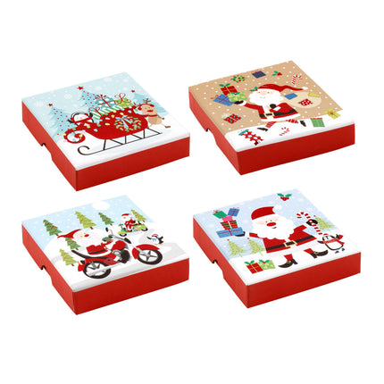 4x Christmas Square Gift Box Set Xmas Packaging Wrap Candy Treat Present D???cor