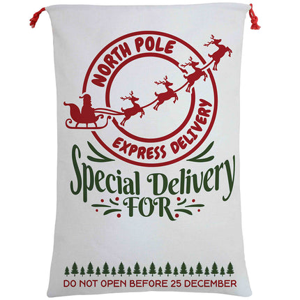 Large Christmas XMAS Hessian Santa Sack Stocking Bag Reindeer Children Gifts Bag - Zmart Australia