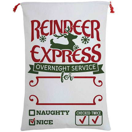 Large Christmas XMAS Hessian Santa Sack Stocking Bag Reindeer Children Gifts Bag - Zmart Australia