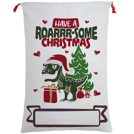 50x70cm Canvas Hessian Christmas Santa Sack Xmas Stocking Reindeer Kids Gift Bag - Zmart Australia