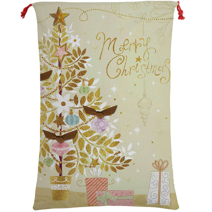 50x70cm Canvas Hessian Christmas Santa Sack Xmas Stocking Reindeer Kids Gift Bag - Zmart Australia