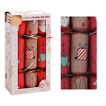 6-12x Large Deluxe Christmas Bon Bons Xmas Foil Luxury Crackers Party Game Gift