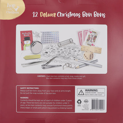 6-12x Large Deluxe Christmas Bon Bons Xmas Foil Luxury Crackers Party Game Gift