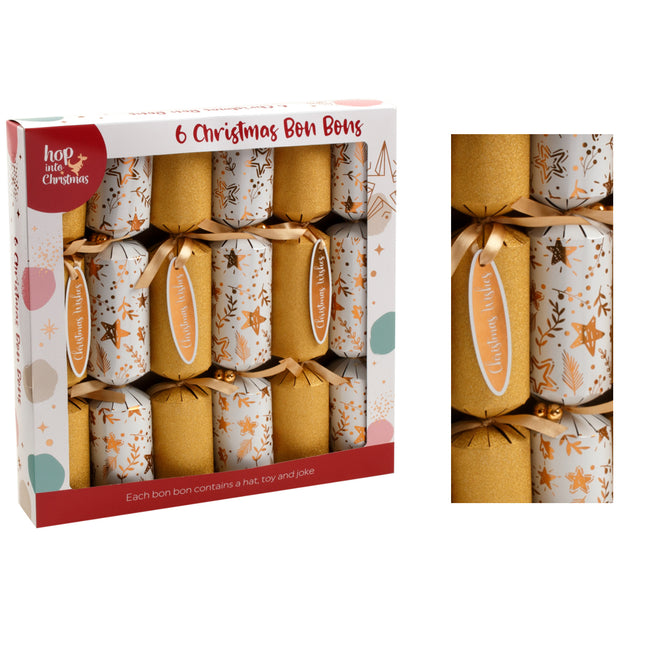 6-12x Large Deluxe Christmas Bon Bons Xmas Foil Luxury Crackers Party Game Gift