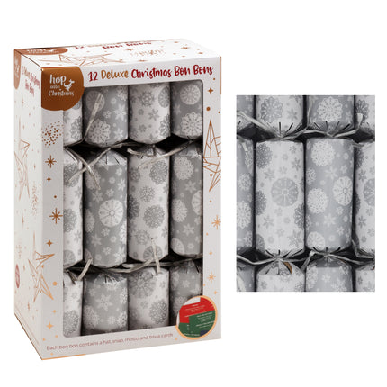 6-12x Large Deluxe Christmas Bon Bons Xmas Foil Luxury Crackers Party Game Gift