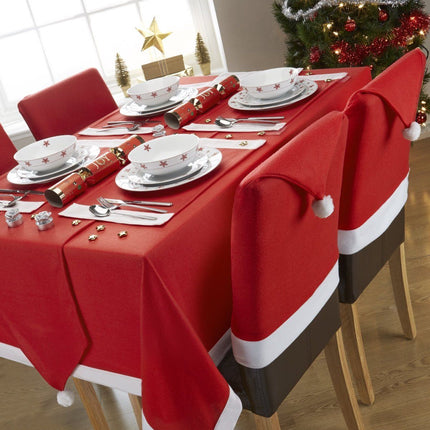 6 Christmas Chair Covers Dinner Table Santa Hat Home Decorations Ornaments Gift - Zmart Australia