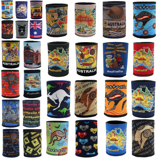 6x Australia Stubby Stubbie Holder Beer Bottle Tin Can Drink Alcohol Cooler Gift - Zmart Australia