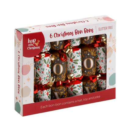 6 Pack Christmas Bon Bon Set Xmas Holly Berries Luxury Premium Crackers Gift Toy