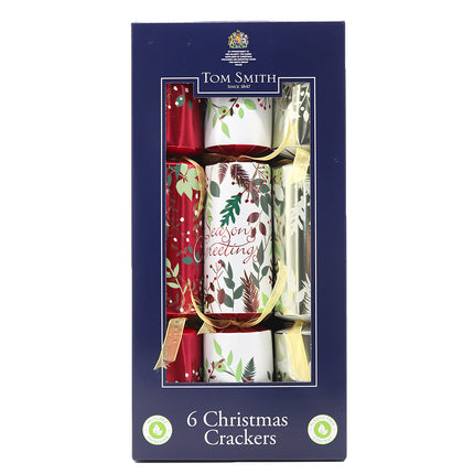 6-8 Pack Christmas Premium Bon Bon Luxury Crackers Xmas Holly & Berries Set Gift