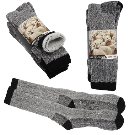 6 Pairs Merino Wool Thick Double Cushion Heavy Duty Socks Tradie Warm Thermal - Zmart Australia