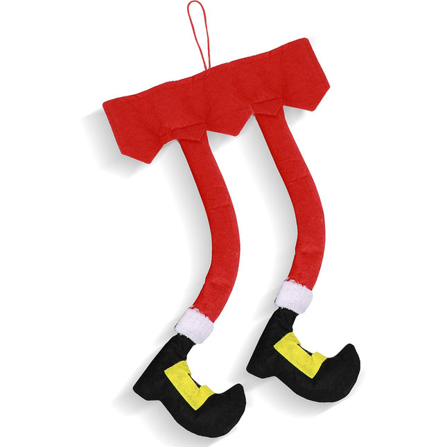 62cm Elf In The Boot Festive Car Christmas Tree Decoration Santa Leg Ornaments