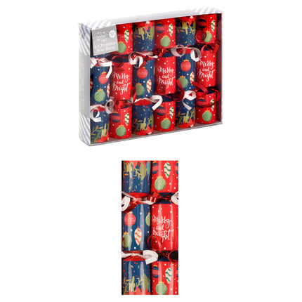 6 Pack Christmas Bon Bon Set Xmas Holly Berries Luxury Premium Crackers Gift Toy