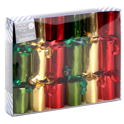 6 Pack Christmas Bon Bon Set Xmas Holly Berries Luxury Premium Crackers Gift Toy