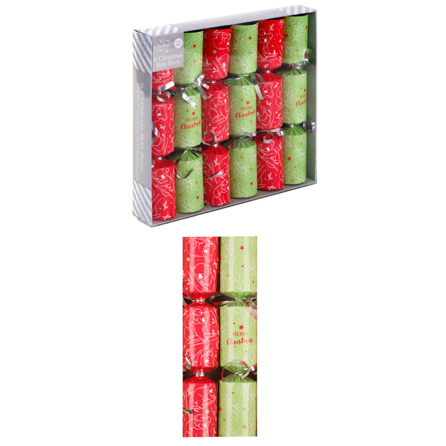 6 Pack Christmas Bon Bon Set Xmas Holly Berries Luxury Premium Crackers Gift Toy