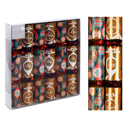 6x 12" Large Christmas Bon Bons Xmas Foil Luxury Premium Crackers Gift Fun Toy