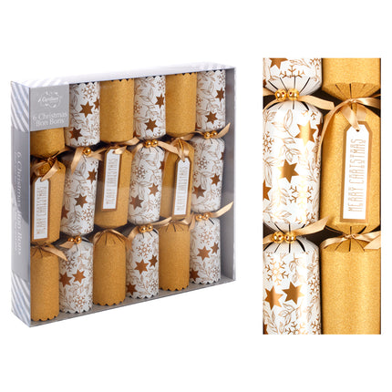 6x 12" Large Christmas Bon Bons Xmas Foil Luxury Premium Crackers Gift Fun Toy