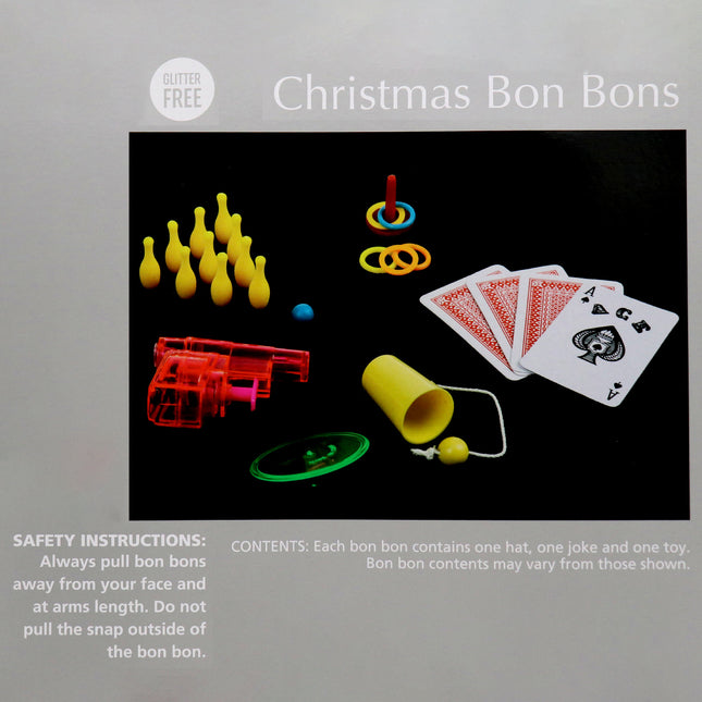 6x 12" Large Christmas Bon Bons Xmas Foil Luxury Premium Crackers Gift Fun Toy