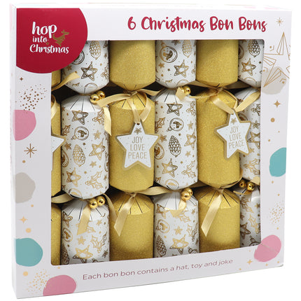 6x 12" Large Christmas Bon Bons Xmas Foil Luxury Premium Crackers Gift Fun Toy