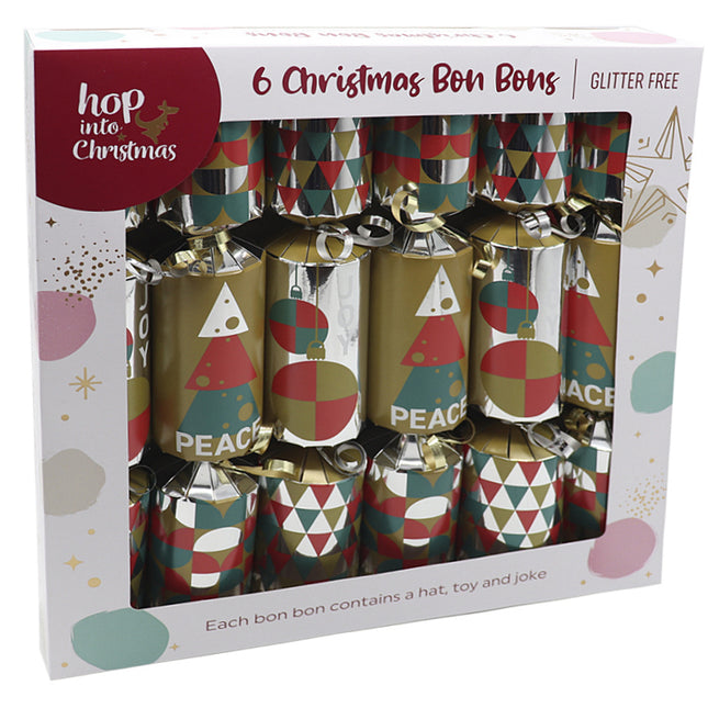 6x 12" Large Christmas Bon Bons Xmas Foil Luxury Premium Crackers Gift Fun Toy