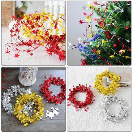 7.5M Christmas Hanging Star Pine Tree Garland Rattan Xmas Party Wedding Ornament - Zmart Australia