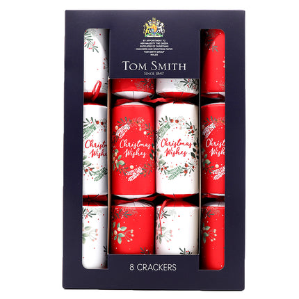 6-8 Pack Christmas Premium Bon Bon Luxury Crackers Xmas Holly & Berries Set Gift