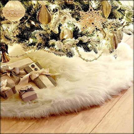 60/78/90/122cm Christmas Snow Plush Tree Skirt Xmas Base Floor Mat Cover Decor - Zmart Australia