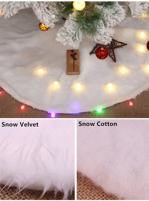 60/78/90/122cm Christmas Snow Plush Tree Skirt Xmas Base Floor Mat Cover Decor - Zmart Australia