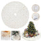 90/122cm Christmas Plush Tree Skirt Snowflakes Xmas Floor Fur Mat Cover Decor - Gold