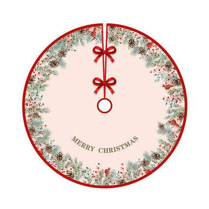 90cm Christmas Tree Skirt Base Floor Mat Cartoon Santa Xmas Party Ornament Decor - Zmart Australia