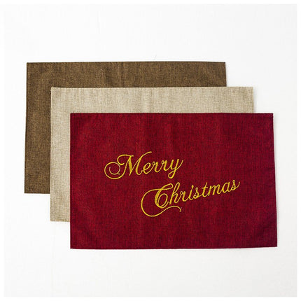 2x Christmas Hessian Burlap Linen Place Mats Dinner Table Ware Runner Xmas Decor - Zmart Australia